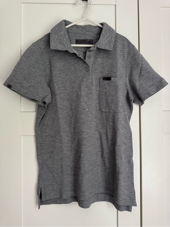 Figs Tops - FIGS PRO Pique Short Sleeve Polo Heather Grey Women’s XS Pima Cotton Work Office